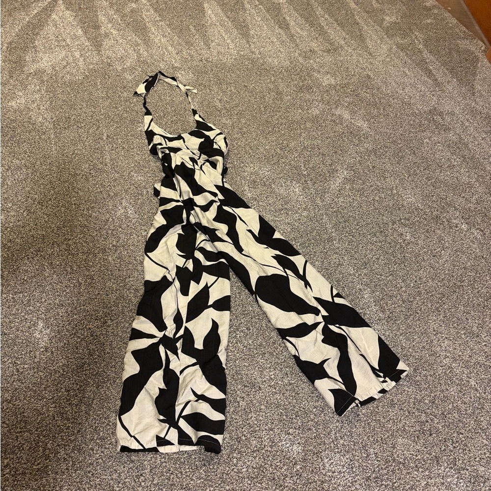 Black and White Women's Jumpsuit - Picture 3 of 4